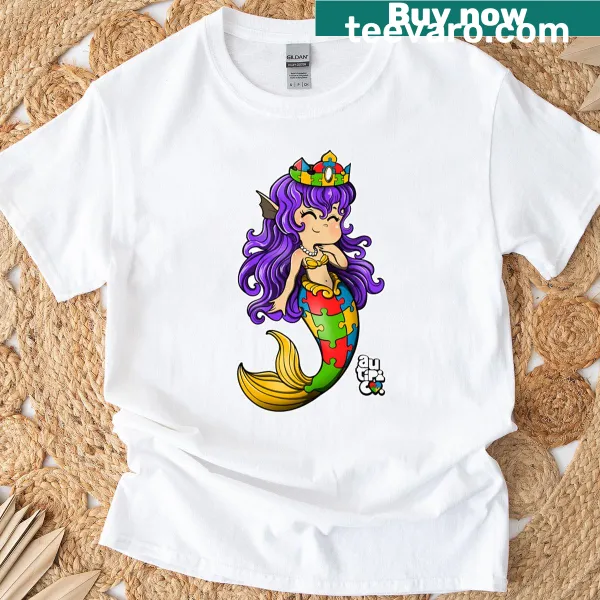 Atypical Mermaid Autism design T-shirt with charming graphics