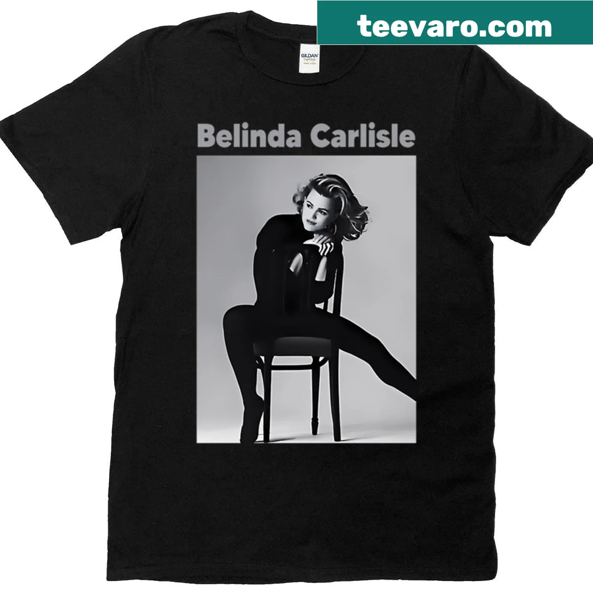 T-shirt featuring a nostalgic design celebrating Belinda Carlisle's music — on a men's t-shirt