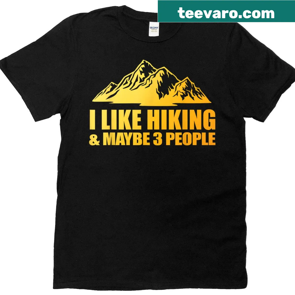Humorous hiking-themed t-shirt with funny text and outdoor graphics — on a men's t-shirt