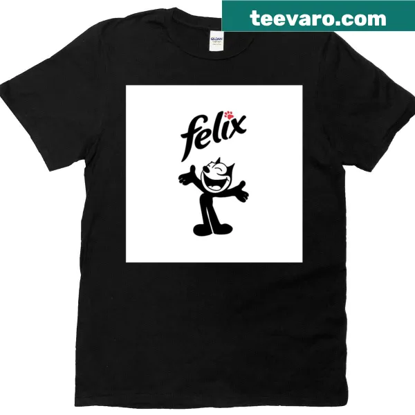 Cartoon T-shirt featuring Felix the Cat in a playful pose