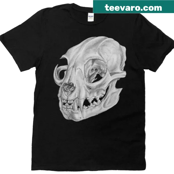 Realistic bobcat skull graphic t-shirt for animal lovers