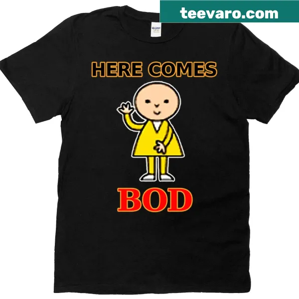 Cartoon character design from 1970s kids TV on t-shirt