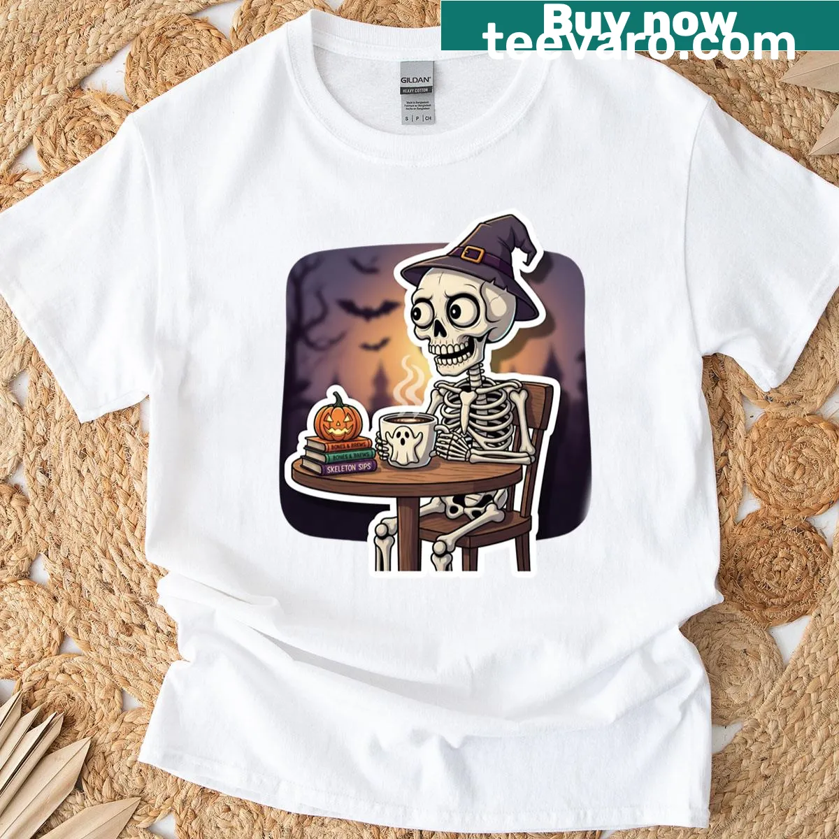 Graphic design blending dog bones and beer on a t-shirt. — on a men's t-shirt