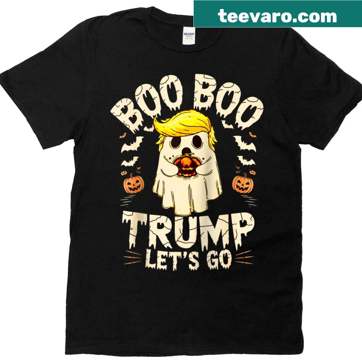 Funny ghost design t-shirt for Halloween featuring cartoon ghost — on a men's t-shirt