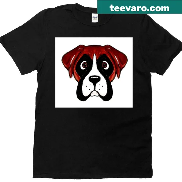 Oversized t-shirt featuring a cartoon boxer dog design
