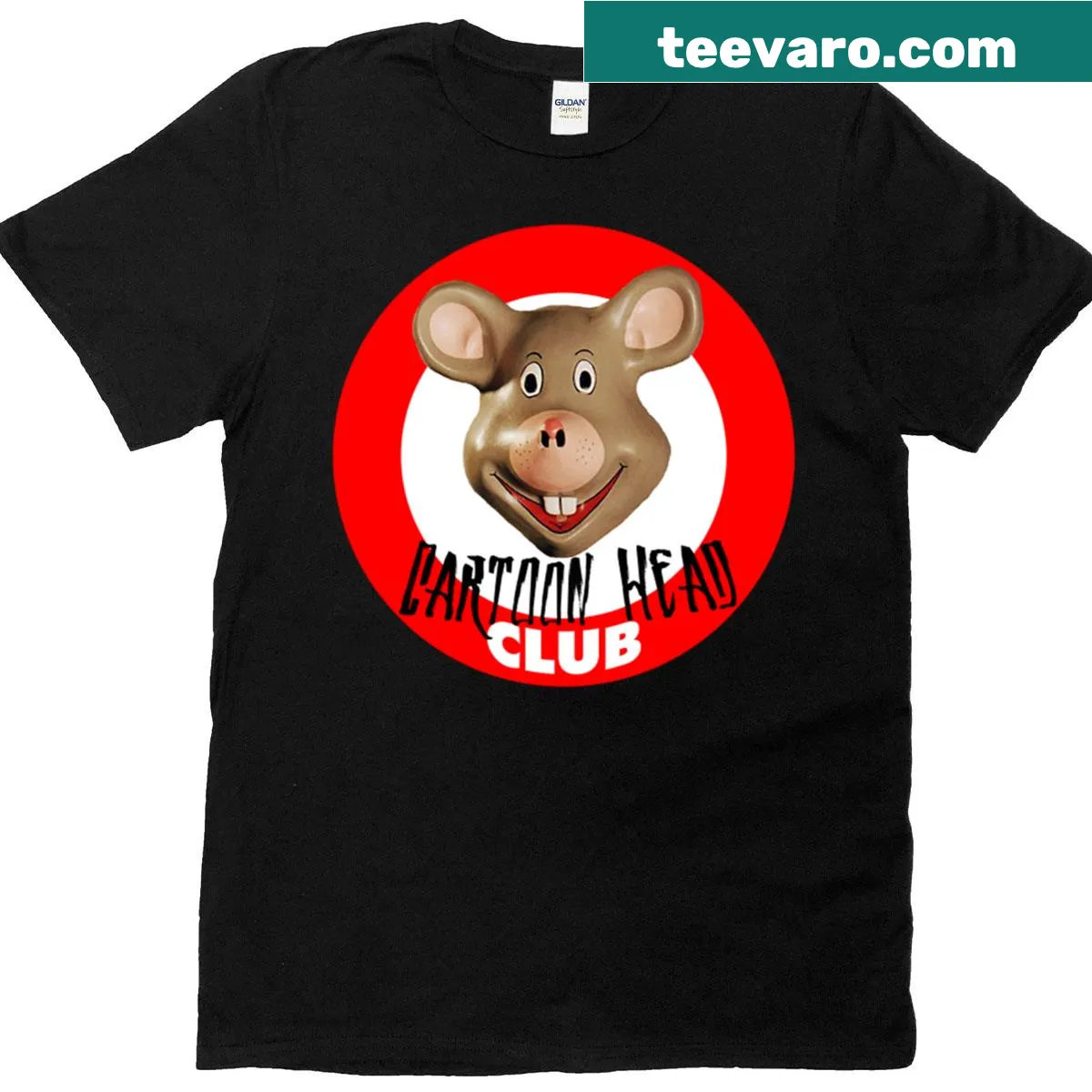 Oversized T-shirt with a playful Cartoon Head Club graphic — on a men's t-shirt