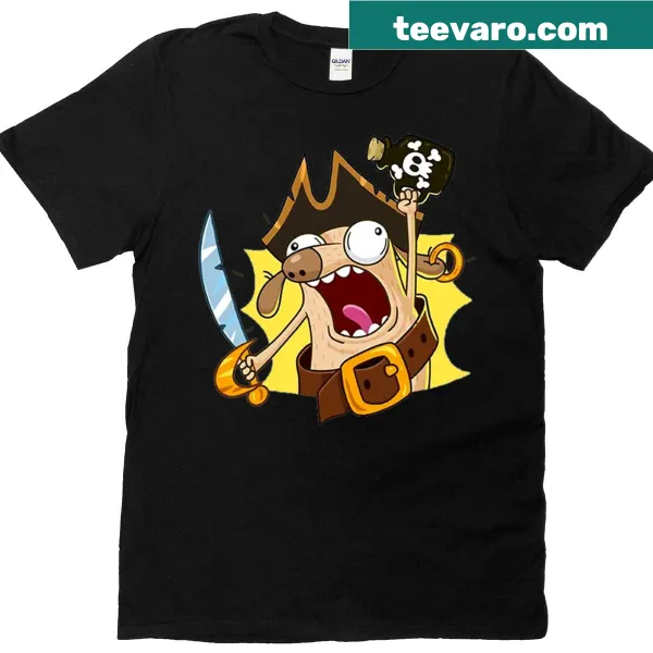 Cartoon T-shirt featuring a playful pirate character