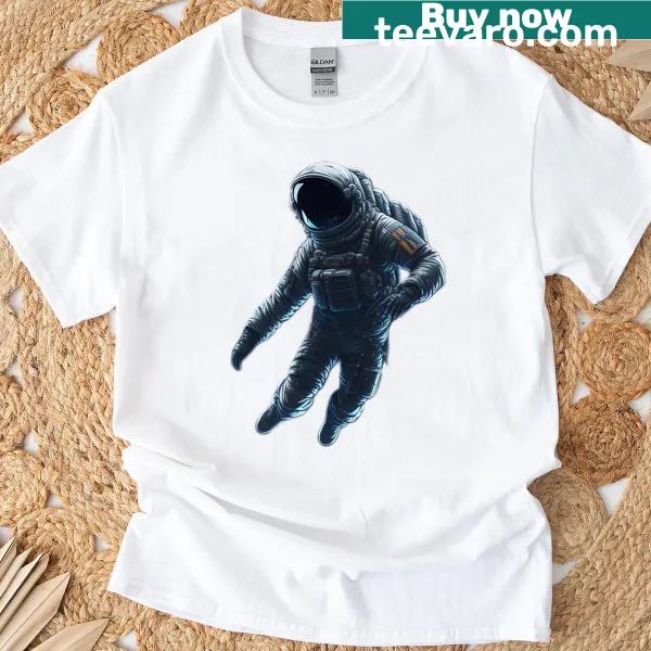 Cartoon astronaut design on t-shirt