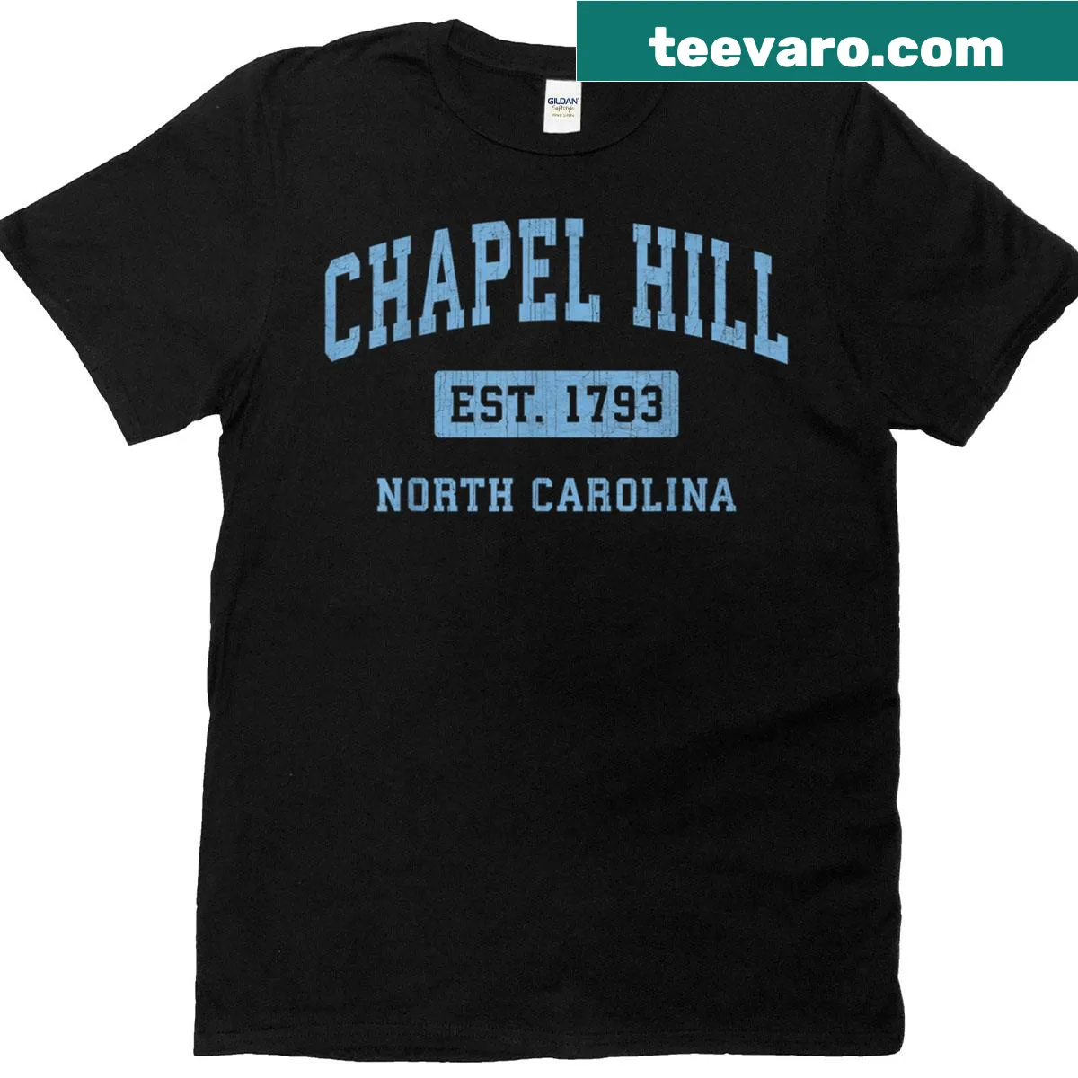 Vintage sports design T-shirt celebrating Chapel Hill NC — on a men's t-shirt