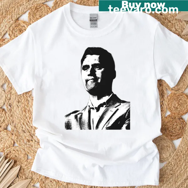 Bold graphic text inspired by Charlie Kirk on t-shirt