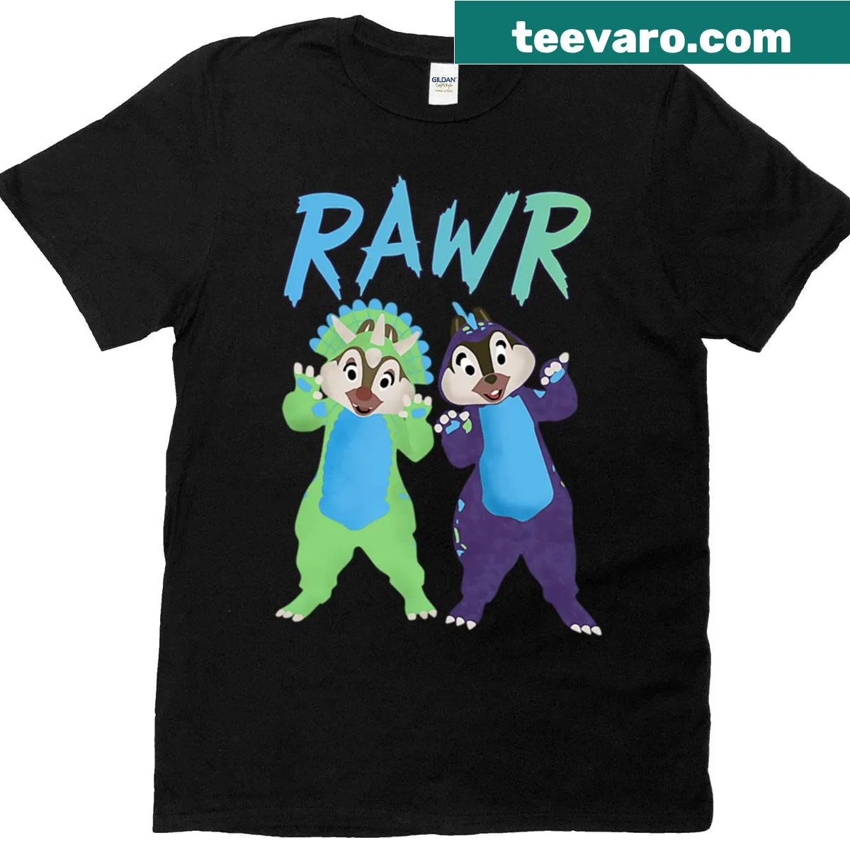 Cartoon Chip and Dale T-shirt featuring playful graphics — on a men's t-shirt