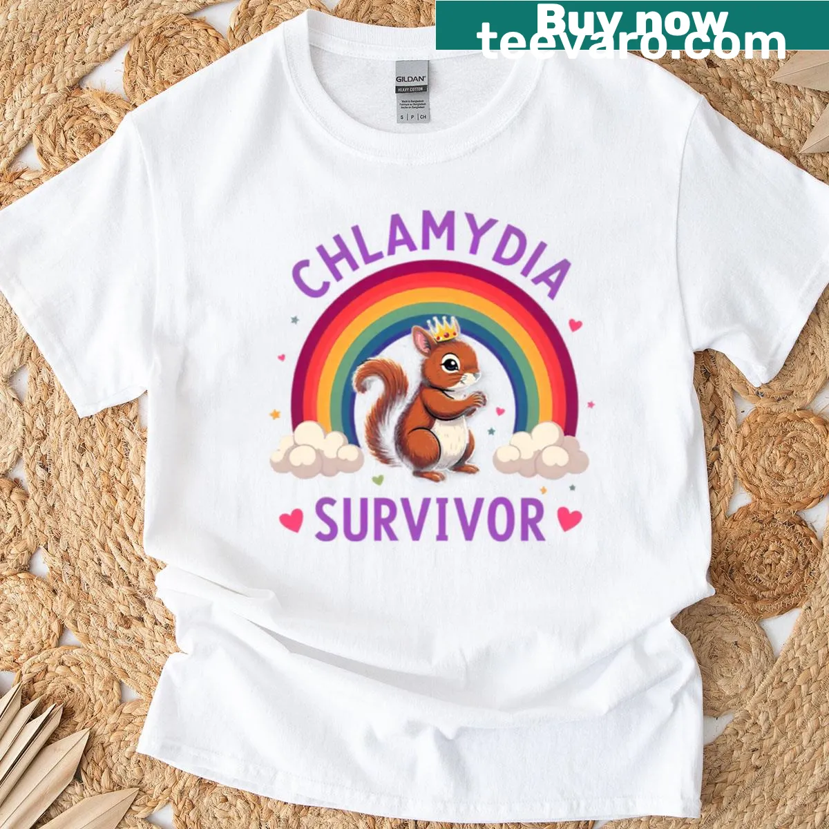 Funny text design declaring chlamydia survivor on T-shirt. — on a men's t-shirt