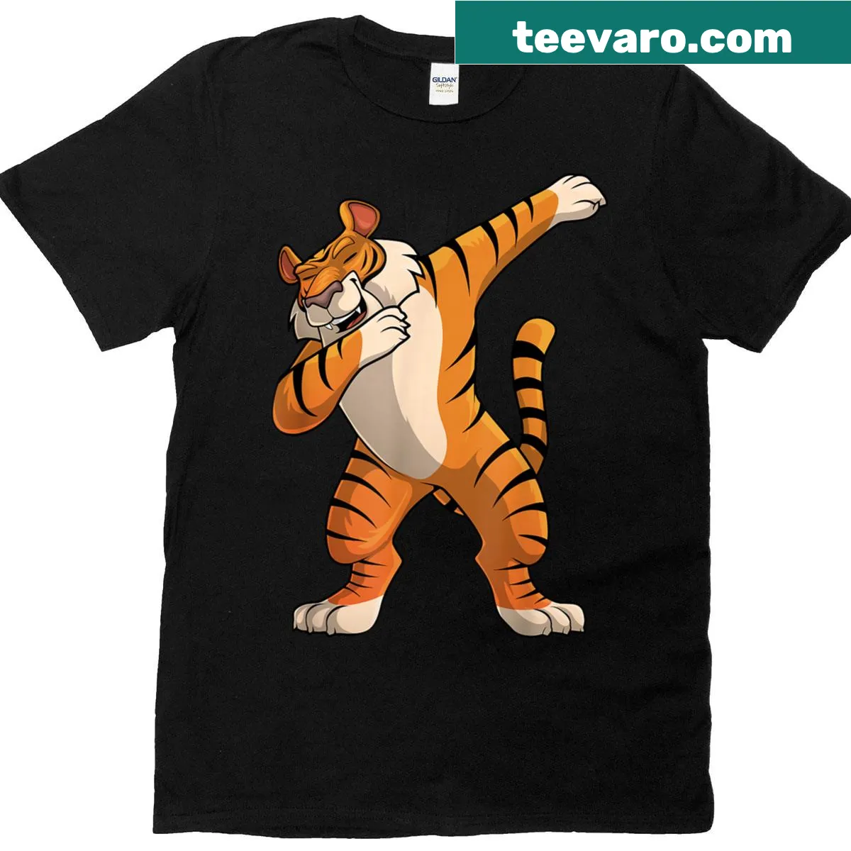 T-shirt with a playful tiger costume graphic suitable for all ages — on a men's t-shirt