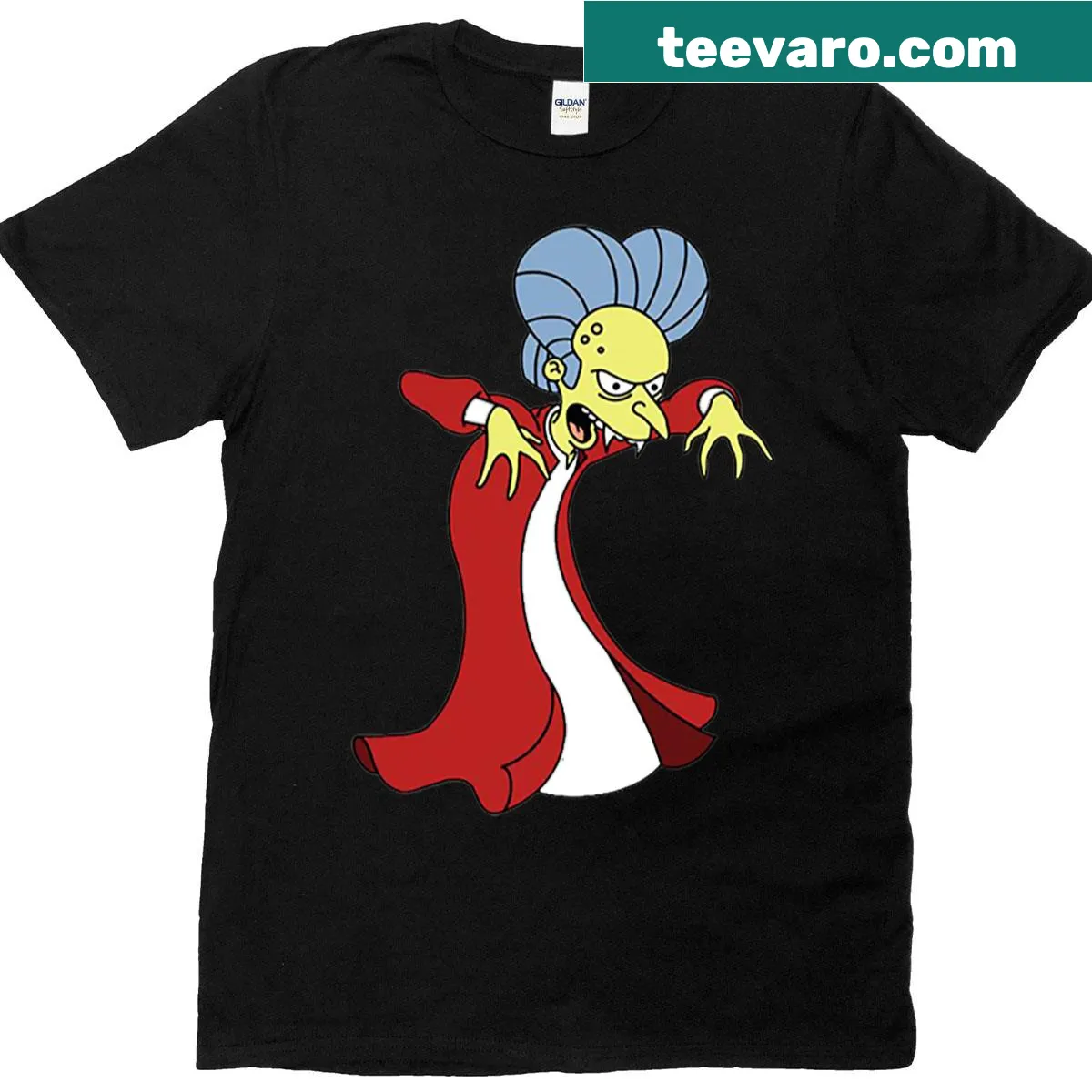 Count Burns illustration from Treehouse of Horror on a T-shirt. — on a men's t-shirt