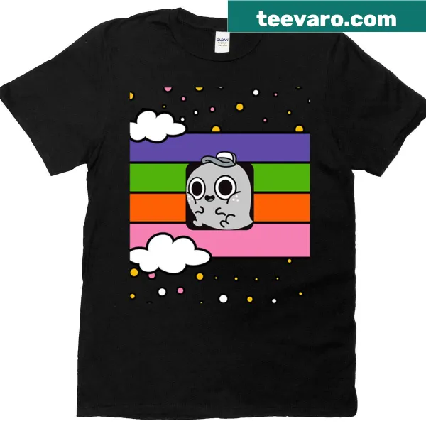 Oversized T-shirt with a cute cartoon character design