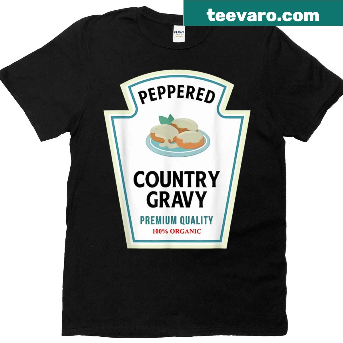 Cute Halloween t-shirt featuring a group of condiment characters — on a men's t-shirt