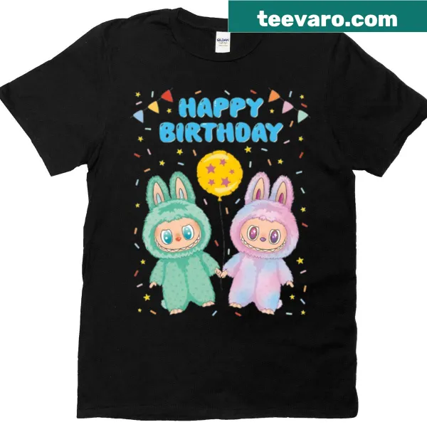 Kawaii birthday monsters illustration on a t-shirt