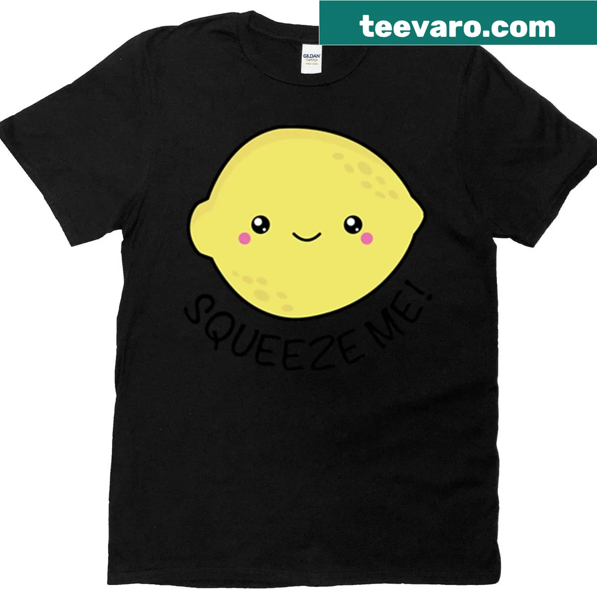 Cute lemon graphic shirt with the text 'Squeeze Me' — on a men's t-shirt