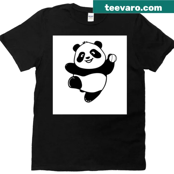 Adorable cartoon panda featured on a T-shirt