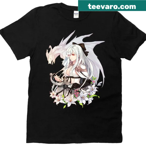 Cute T-shirt featuring Waifu Zero and her dragon from Drakengard 3