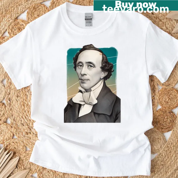 T-shirt featuring a whimsical design honoring Danish author Hans Christian Andersen