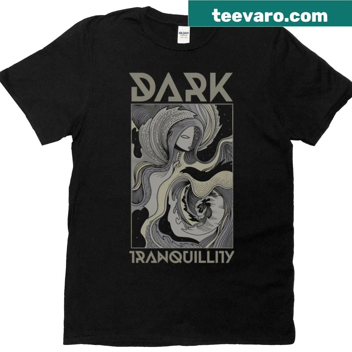 Abstract design representing tranquility on a T-shirt — on a men's t-shirt