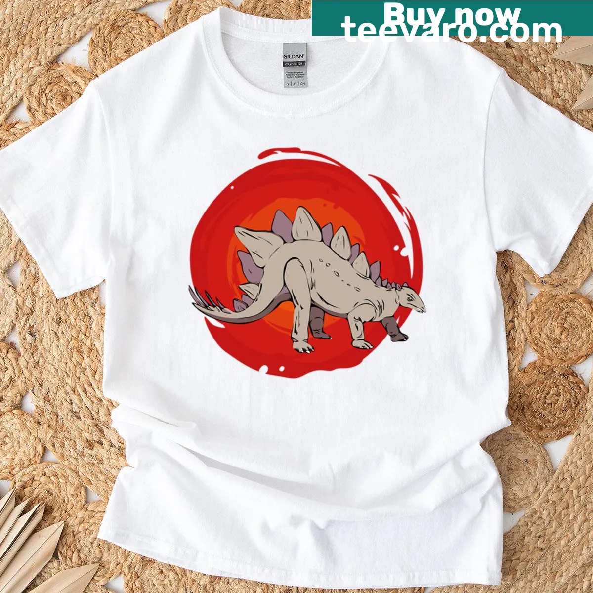 Cartoon dinosaur graphic T-shirt for kids — on a men's t-shirt