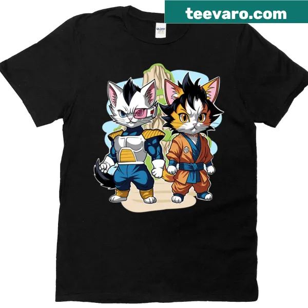 Cartoon dragon kitten design on T-shirt