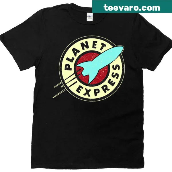 Distressed print of the Planet Express logo with Duk Fat text
