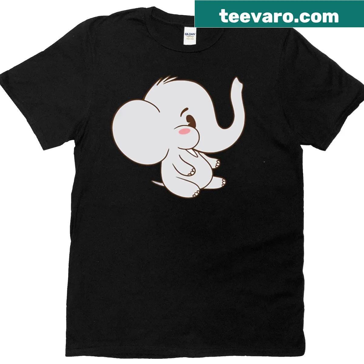 Cartoon elephant graphic on a T-shirt — on a men's t-shirt