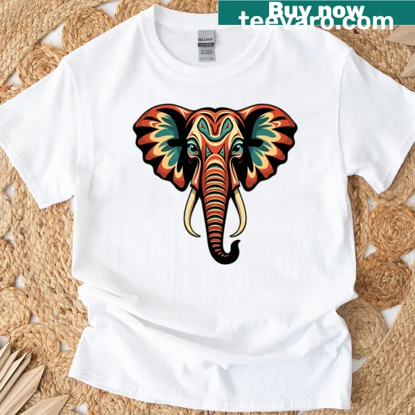 Illustration of an elephant on a casual t-shirt