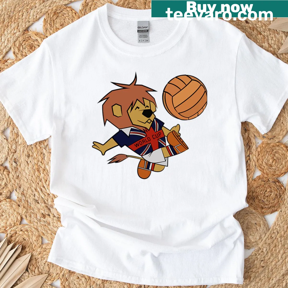 Retro England World Cup 1966 T-shirt celebrating football victory — on a men's t-shirt