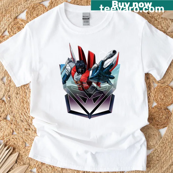 T-shirt with a bold graphic of Starscream from Decepticons