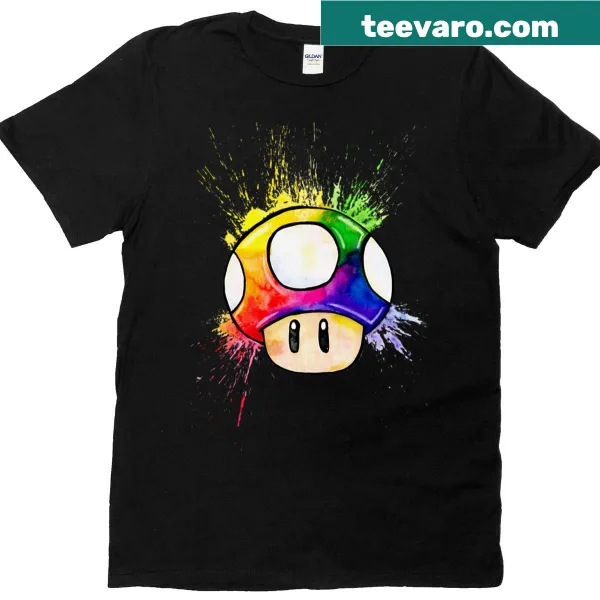 Playful T-shirt featuring an exploding mushroom illustration