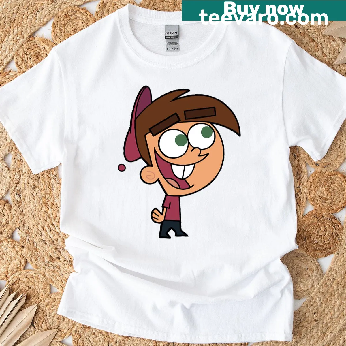 Oversized T-shirt featuring Fairly OddParents characters — on a men's t-shirt