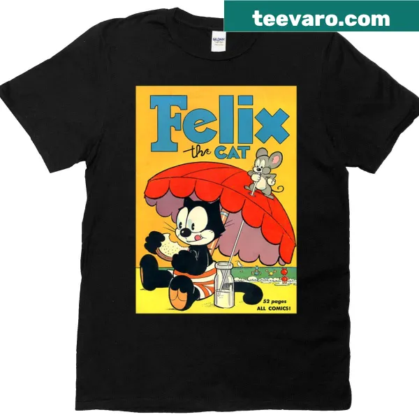 Cartoon of Felix the Cat enjoying a day at the beach