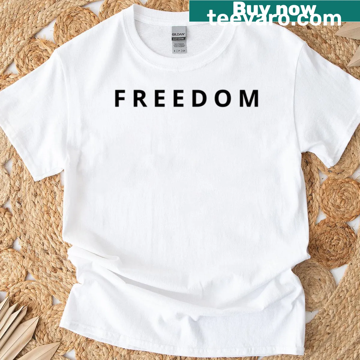 T-shirt featuring 'Freedom' and Charlie Kirk's name in bold typography — on a men's t-shirt