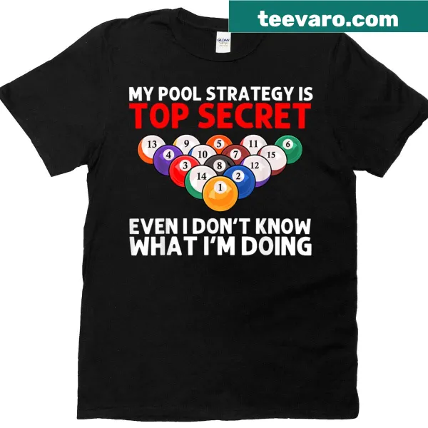 Playful billiards-themed t-shirt with clever illustration for enthusiasts
