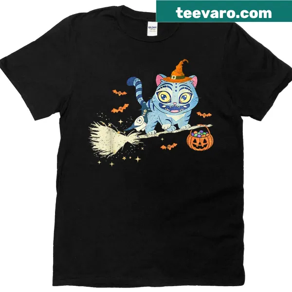 Funny graphic of witch hat and pumpkin for Halloween t-shirt