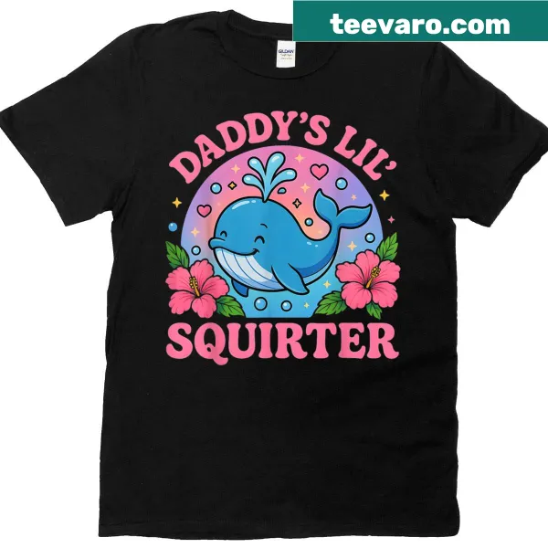 Humorous t-shirt with 'Lil Squirter' text and playful graphics