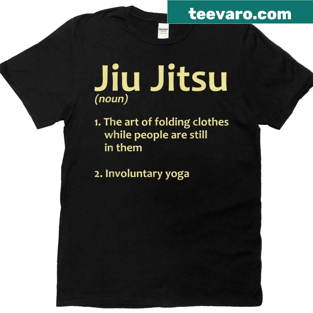 Illustrative jiu jitsu t-shirt featuring funny graphics and text. — on a men's t-shirt