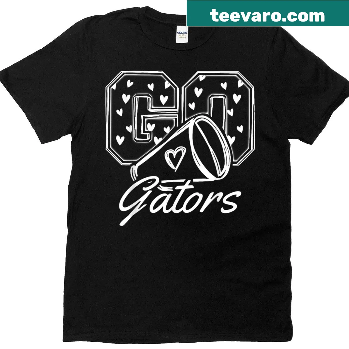 Cheer Gators design T-shirt with bold typography — on a men's t-shirt