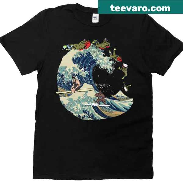 T-shirt featuring a wave illustration symbolizing nature