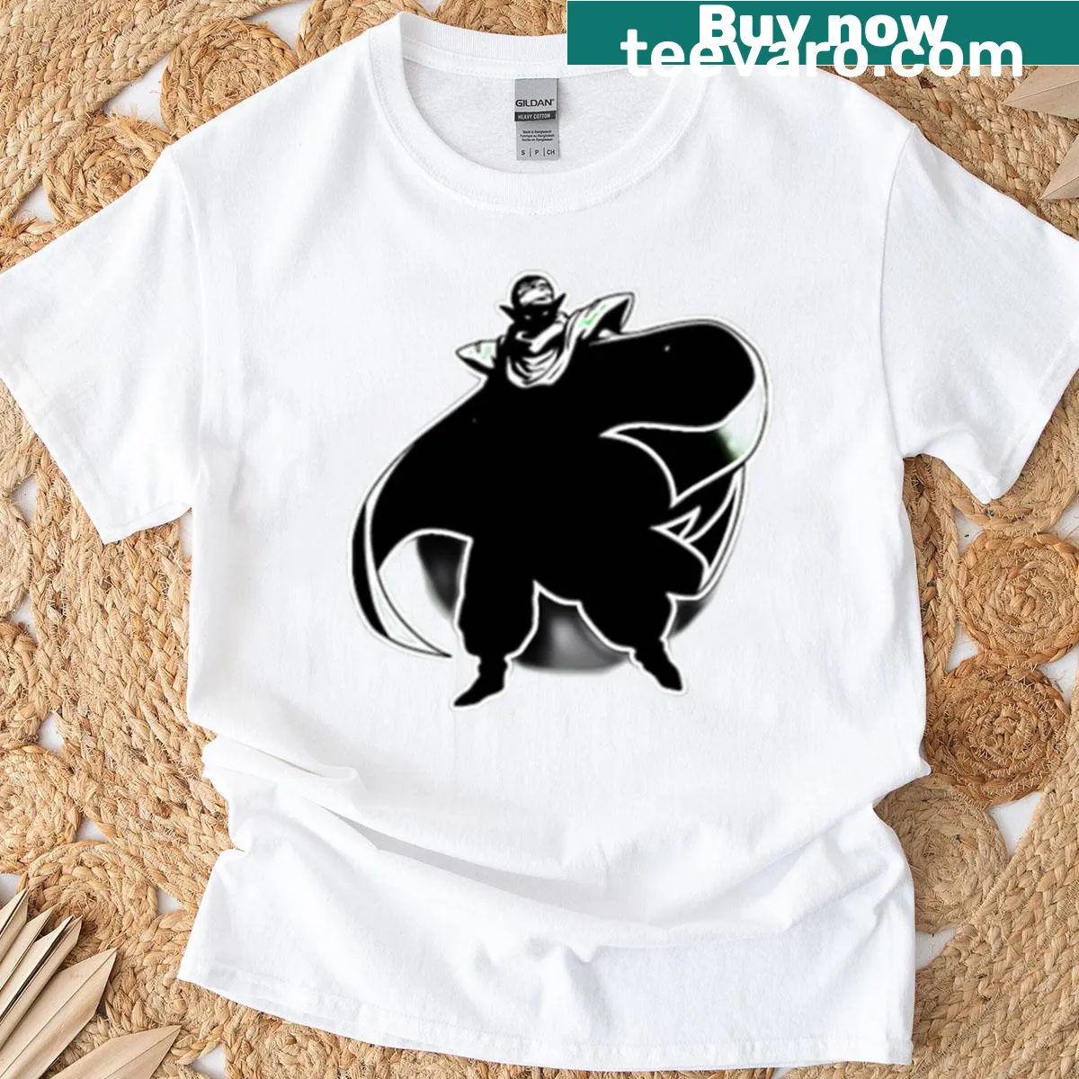 Mystic Fighter T-shirt with cosmic warrior illustration — on a men's t-shirt