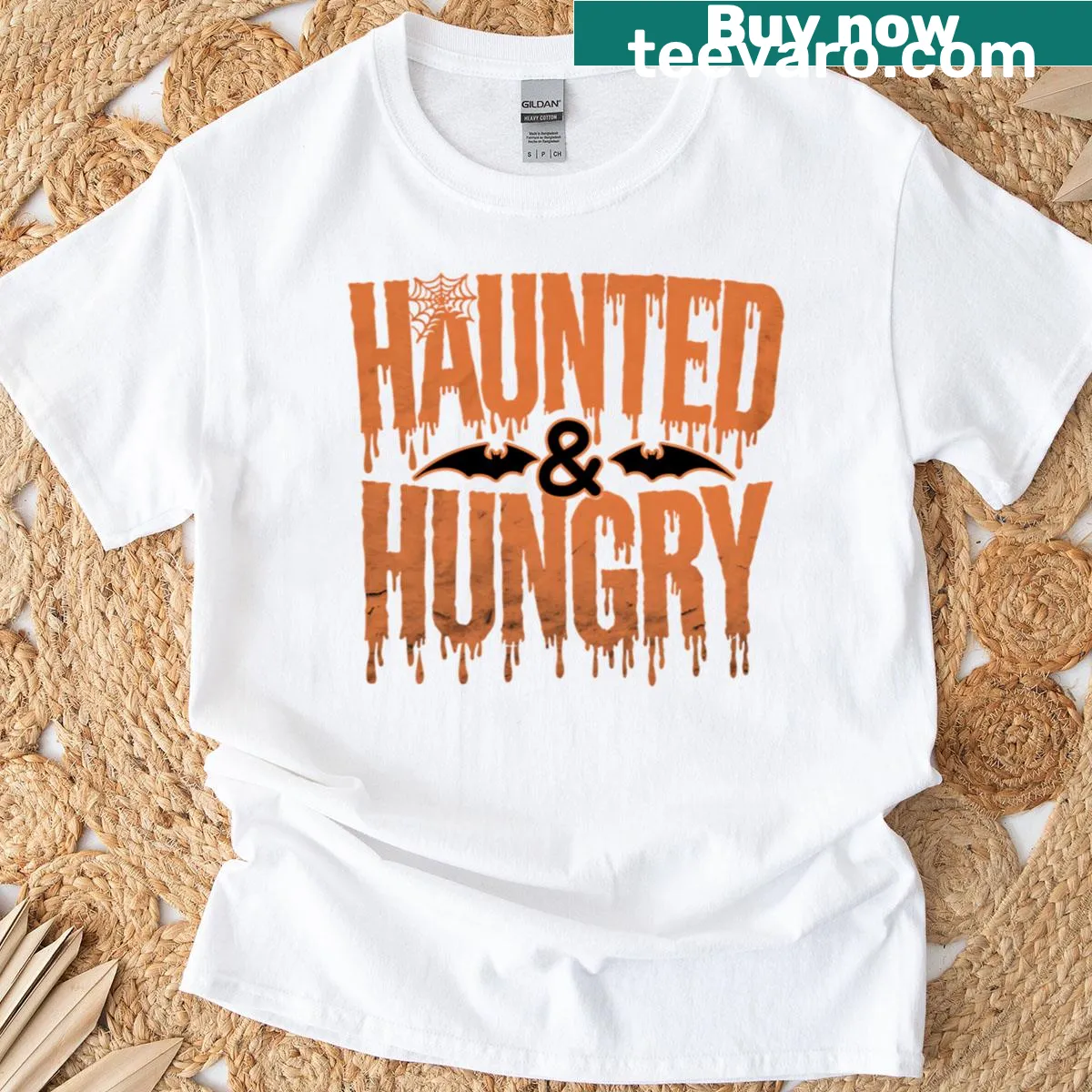 Distressed grunge horror quote shirt featuring a spooky design — on a men's t-shirt