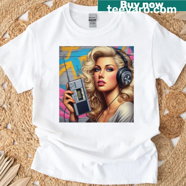 Hollywood pinup illustration on a stylish T-shirt