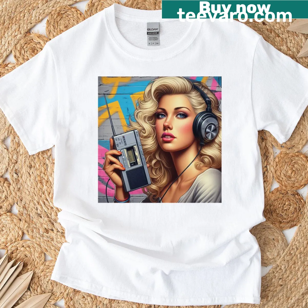 Hollywood pinup illustration on a stylish T-shirt — on a men's t-shirt