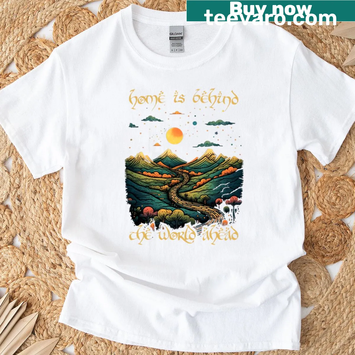 Inspirational quote T-shirt with fantasy theme — on a men's t-shirt