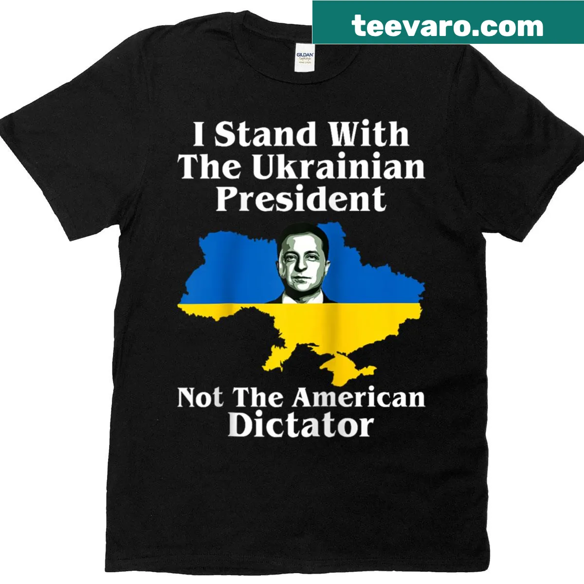 Raglan tee featuring a political message supporting Ukrainian president — on a men's t-shirt