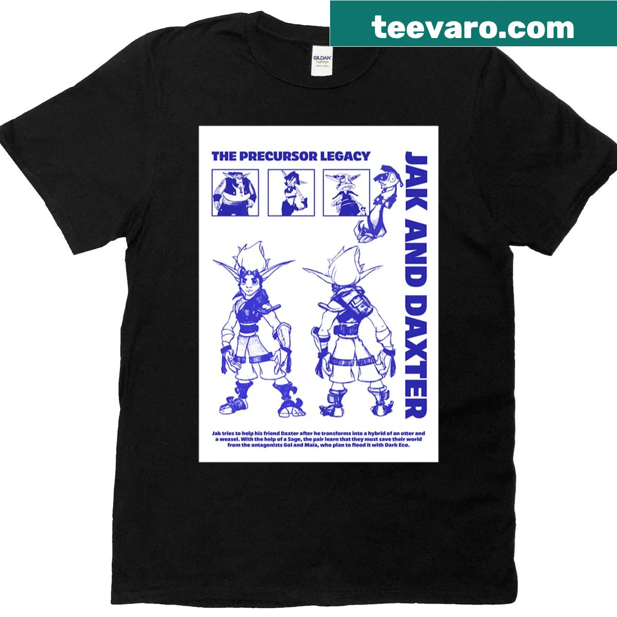 Jak and Daxter T-shirt featuring an engaging illustration — on a men's t-shirt